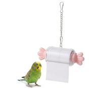 Bird Shredding Toys, Parrot Rolling Paper Play Toy with Hanging Chain,Interactive Chewing Accessory for Parakeet,Cockatiel,Conure,Cage Use(Pink)