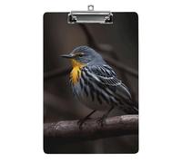 Bird Sitting on Branch Clipboard for Office, Home, Acrylic A4 Clipboard with Stainless Steel Hanging Holes, Durable Clipboards for Notes, Exams, Sheet Music 12.5" X 8.5"