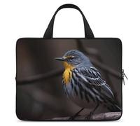 Bird Sitting on Branch Laptop Sleeve Ultra-Thin, Lightweight & Waterproof 15inch Laptop Bags, Durable Neoprene Material, Portable Protective Computer Bag with Hand Strap