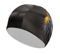 Bird Sitting on Branch Swim Cap for Adult, Elastic Fabric Swimming Cap, Comfortable Bathing Cap for Long & Short Hair