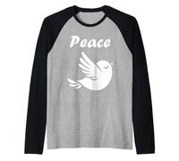 Bird Small Dove Minimalist Simple Dove of Peace Raglan Baseball Tee