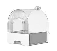 Bird Small Tub, Parakeet Bath Drawer-Style Box, Bird Cage Accessory, Transparent Bird Bath Tub Bowl for Parakeets, Canaries, Budgerigars