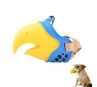 Bird Snout Dog Muzzle for Chewing Biting Control, TPR Material Adjustable Eagle Beak Design in Blue Yellow & Black Red, Size 4-8 for Small Medium Large Dogs, 14cm (Yellow-Blue Size 4)