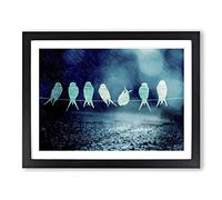 Bird Song Art Modern Framed Print | A4 Black Framed Wall Art | Ready to Hang | Modern Nature Picture | Living Room Bedroom Lounge Office