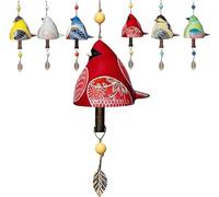 Bird Song Bell, Bird Song Bell Courtyard Decoration, Bird Song Bell Collection, Hanging Wind Chime Garden Courtyard Decoration, Music Wind Chimes, for Patio, Porch, Garden, Backyard(Red)