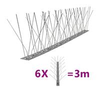 Bird Spike Strip Stainless Steel 5-Row 3m Set of 6 115mm Pins Weatherproof Heavy