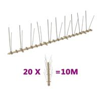 Bird Spikes 2-Row 10m Stainless Steel & Plastic Set of 20 Pins 115mm High pack