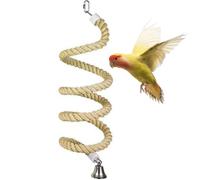 Bird Spiral Rope Perch, Bird Hemp Rope Swing Perch, Bird Cage Stand Pole Accessories, Bird Standing Climbing Toy for Parrot Parakeet Budgies Lovebirds Cockatiels (Medium)