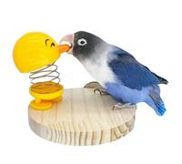 Bird Spring Toy for Cage, Bird Stand Platform with Spring, Parrot Training Toys for Cage, Parrot Chew Ball Foraging Interactive Intelligence Toy for Conure Lovebird Budgie Cockatiel