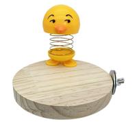Bird Spring Training Toy, Parrot Cage Toy with Stand, Bird Chew Toys for Cockatiels, Cartoon Parrot Cage Decoration 11.5 x 9.7 cm for Budgerigar, Conure, Cockatiel, Yellow Color