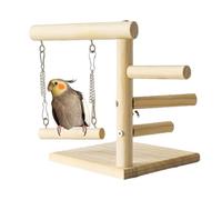 Bird - Stable Wooden Base, Rough Grip Perch, Lightweight Bird Climber | Textured Standing Activity, Relaxing Interactive Hanging Post Parrot Macaw Ringneck Daily Fun