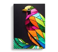 Bird Stained Glass Canvas Print | Gallery Wrapped 30mm Frame Wall Art | 30x20 inches | Ready to Hang | Modern Animals Picture | Living Room Bedroom Lounge Office