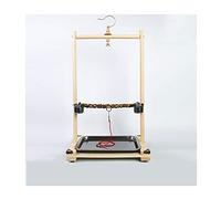 Bird Stand for Parrots - Wooden Training Stand with Stainless Steel Chassis and Food Cup - Ideal for Small Birds like Sun Conures and Starlings