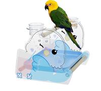 Bird Stand, Parrot Perch Training Play Holder, 9.84x8.27x7.48 Inches Acrylic Non Slip Equipment & Pet Animals, Taming Finch for Parakeet Conure Cockatiel Canary Cockatoo Macaw Cage Accessory