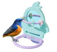 Bird Stand Perch - Chew Resistant with Mirror Toy | Inside Cage Bird Stand Perch | for Cockatiels Conures Parakeets Canary Small Medium Large Breeds