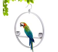 Bird Stand Perch | Stainless Steel Hangable Decoration Rack,Bird Stands with Hook and Feeding Cups | for Pets Owner Cage Home Indoor Outdoor Window Garden Balcony