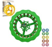 Bird Stand Perch Toy, Interactive Spinning Parakeet Toys, Wooden Exercise Wheel Parrot Toy, Intelligence Puzzle Enrichment Toys,Bird Playground Play Stands for Conure Budgie (Green2)