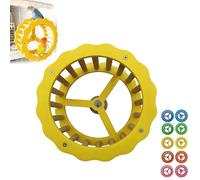 Bird Stand Perch Toy, Interactive Spinning Parakeet Toys, Wooden Exercise Wheel Parrot Toy, Intelligence Puzzle Enrichment Toys,Bird Playground Play Stands for Conure Budgie (Yellow1)