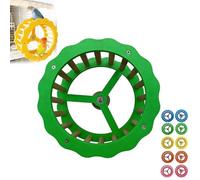 Bird Stand Perch Toy, Interactive Spinning Parakeet Toys, Wooden Exercise Wheel Parrot Toy, Intelligence Puzzle Enrichment Toys,Bird Playground Play Stands for Conure Budgie (Green1)