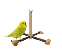 Bird Stand Perch Toy - Natural Wood SpinningParakeet Toy - Fun Wheel Parrot Toys For Parrot - Wooden Parrot Swing Playing Gym Exercise Cage Accessories For Budgies, Lovebirds, Cockatiels