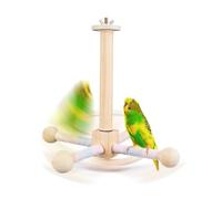 Bird Stand Perch Toy,Parrot 360° Interactive Rotating Toy,Bird Stand Perch Toy for Small Medium Birds,Wooden Stand for Parakeets Cockatiels Lovebirds Conures Finches Budgies