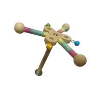 Bird Stand Perch Toy With Bells Interactive Rotating Parakeets Cockatiel Wooden Exercise Wheel Parrots Enrichment Parrots Rotating Windmill