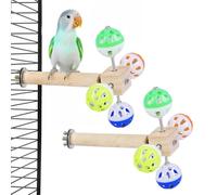 Bird Stand Perch Toy with Rotating Balls, Bird Toys for Parakeets, Parrots, Natural Pine Parrot Stand