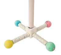 Bird Stand Perch Toy - Wooden Carousel Perch Bird Toy | Bird Cage Perch Stand Rotating Interactive Wooden Feeder for Parakeets, Cockatiels, Conures