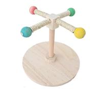 Bird Stand Porch Toy - Fishing for Parrots Fish | Wooden Porme for the | Various Functions Rotating Interactive Forage Chews Wood for Cockatiel Parakeet with