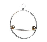 Bird Stand,Stainless Steel Hangable Swing Rack | Circular Bird Perch Stands with Hook and Feeding Cups - for Home Indoor Outdoor Window Garden Patio Balcony Play Training