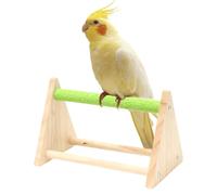 Bird Stand, Wooden Bird Training Accessories, Triangle Playground for Training Perching foraging Decoration Inside Outside Cage for Parakeet Canary Cockatiel Finch