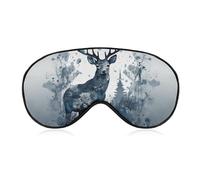 Bird Standing on Antlers Eye Mask, Side Sleeping Mask Light Blindfold Sleeping Mask Nose Pad and Elastic Band for Children Women and Men