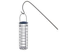 Bird Suet Tributary - Iron Grease Ball Standing Feeder, Hanging Outdoor Wild Avian Feeder, Vertical Cylindrical Seed Container, Rust Resistant Metal PP Frame | Garden Bird Stand For Robins & Blue Tits