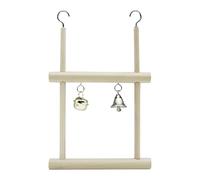 Bird Swing - 20x12.5x1cm Interactive Cockatiel Swing | Wooden Bell Perch | Parakeet Cage Hammock Toys | For Conure Cockatiel Lovebird Canary Bunny Guinea Chinchilla Conures Climbing Ladders