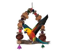 Bird Swing, Bird Stands for Garden, Play Cage Toy, Unique Gym Structure, Solid Steel Fixture, Improves Balance, Feathered Apparatus, Wide 9in Diameter Area for Relaxation