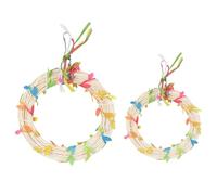 Bird Swing - Bird Toy for Cage, Wooden Bird Perch Swing | Colorful Parrot Swing, Small Bird Rope Swing, Finch Playground Swing, Bird Activity Swing, Lovebird Swing Seat