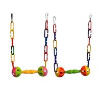 Bird Swing - Bright Multi Shade, Hanging Training, Feathered Companion Play Structure, Cognitive Skill Development Tool | for Indoor Exercise Exploration Fun Energy Release Small Medium Pet A