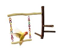 Bird Swing Cage, Chewing Wooden Standing, Accessories Gear with Smart Style, Utility Helper for Daily Play, Swing Mate, Bird Helper for Budgies Small Parrots Bedding Room 11.81 x 4.72 x 1.57 inches