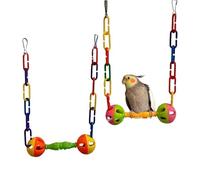 Bird Swing, Easy Installation, 2pieces, Interactive Bird Toy, Small Pet Swing, Colorful Design, For Conure Cockatiel Lovebird Canary Bunny Guinea Chinchilla