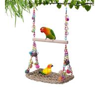 Bird Swing For Cage | Toys Bird Swings Perch Wooden - Sea Seading Woven Hammock Chew Toys, Cassanes Cage Cage For Parrot Conure Love Parrot Climbing Perch: This Bird Swing