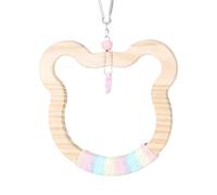 Bird Swing for Cage Wood Bear Shape Hangable Cockatiel Toy