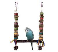 Bird Swing, Hangable Cockatiel Cage Toy, 16.54x9.84x0.39 Inches Interactive Chewing Swing, Durable Parrot Perch, for Parakeets, Parrots, Budgies, Indoor Garden or Porch Use