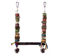 Bird Swing, Hangable Cockatiel Cage Toy, Interactive Chewing Swing for Parrot, Instinct Stimulation Blend, Garden Parakeet Cage Accessory, Fun Perch for Birds, Easy to Install and Use, 42x25x1cm