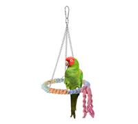 Bird Swing, Hanging Bird Cage Perch, Cotton Rope Parrot Swing Stand for Parrots, Macaws, Budgies, Canaries, Love Birds