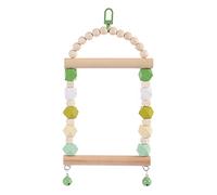 Bird Swing Parrot Standing Perch Bird Cage Hanging Chew Toy With Color Wooden Beads For Small Parakeet Parrot Swing Perch