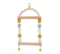 Bird Swing Parrot Standing Perch Bird Cage Hanging Chew Toy With Color Wooden Beads For Small Parakeet Parrot Swing Perch