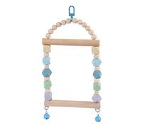 Bird Swing Parrot Standing Perch Bird Cage Hanging Chew Toy With Color Wooden Beads For Small Parakeet Parrot Swing Perch