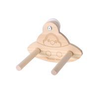 Bird Swing Perch Toy - Wooden Parrot Swing Stand with Wobble Function, Balance Play Gym for Small/Medium Parrots (Budgies, Cockatiels, Lovebirds) Cage Accessories (Myiopsitta monachus Pattern)