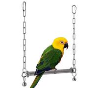 Bird Swing, Stainless Large Perch, Cockatiel Swing With Hanging Bell, Sturdy Metal Swings With Secure Hooks, Parrot Cage Accessory Fun Play Features, For Conure Cockatiel Lovebird Canary