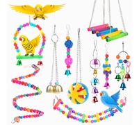 Bird Swing Standing Chewing Training Hanging Toy Hammock Climbing Ladder Drawbridge Birdie Perches Platform for Conure,Cockatiel,Mynah,Love Birds,Finches,Budgerigar,Pigeon